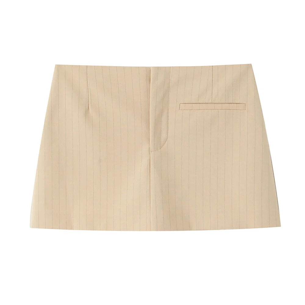 UNIZERA Conjunto feminino listrado de alça fina e calças com decoração de babados primavera novo produto casual feminino