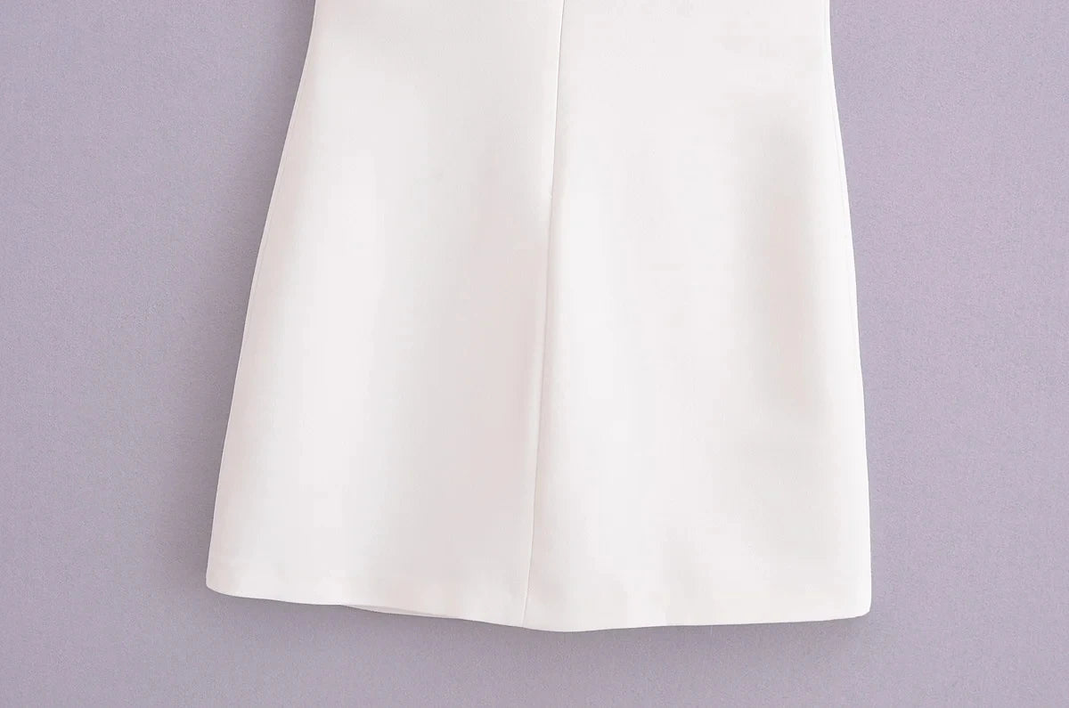 Traf novo vestido branco preto feminino fora do ombro halter vestidos curtos verão elegante vestidos de festa bodycon vermelho azul mini vestido