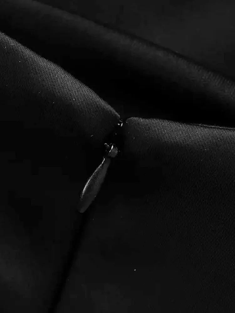 Mini vestido sem alças TRZA para mulheres com strass, pescoço reto, zíper traseiro, vestidos femininos, moda sexy