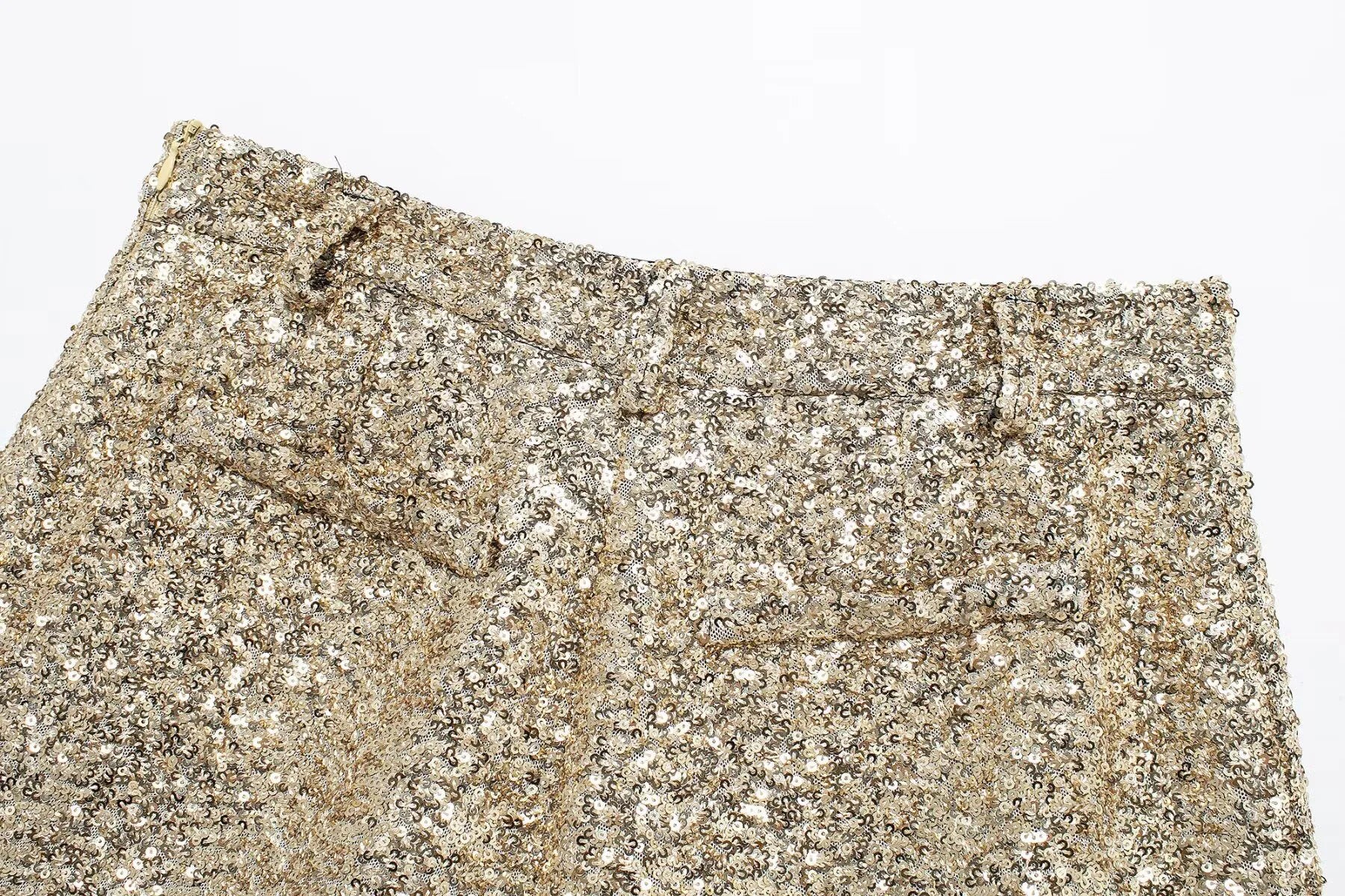 DEEABAE Coreano Dongdaemun 2025 High-end Temperamento Sexy Lantejoulas Cintura Média Casual All-match Shorts