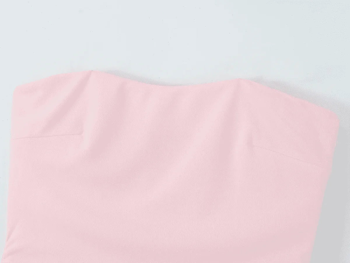 Traf feminino sem alças vestidos sem mangas para mulheres nova moda longo retalhos vestido plissado mulher 2025 vestidos elegantes