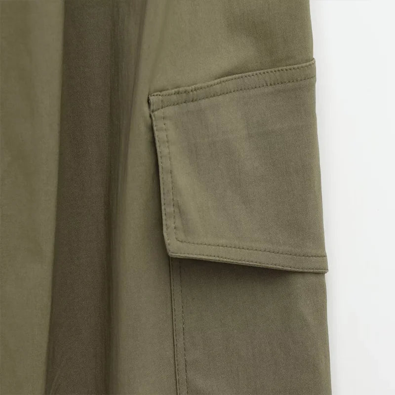 Calças de carga ternos femininos high street vintage solto lapela mangas compridas define feminino 2025 primavera nova moda conjuntos com zíper 2 peças