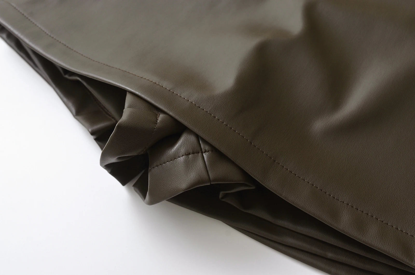 Mini saias pretas elegantes moda coreana saias de couro falso para mulher saias de cintura baixa saia de couro dividido com shorts marrom