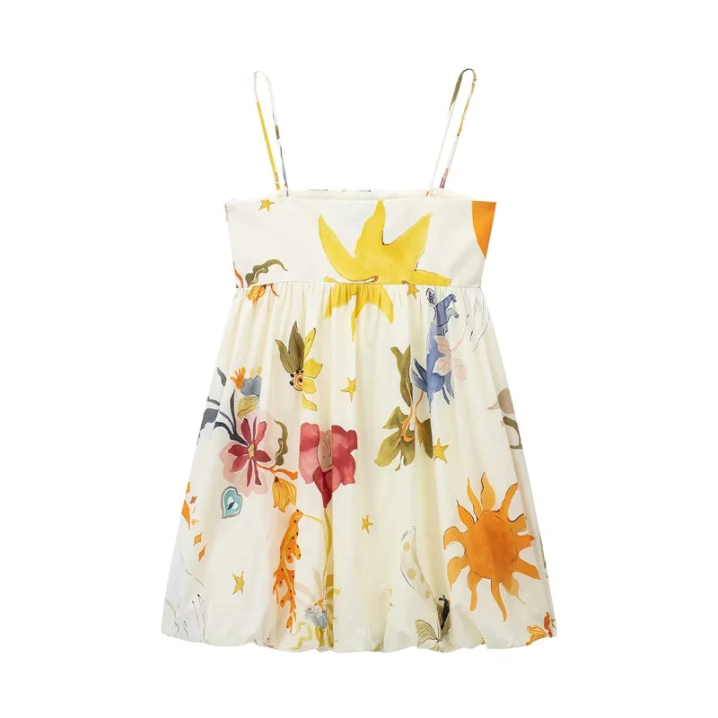 Vestido Mini Estampado Sem Mangas - Verão