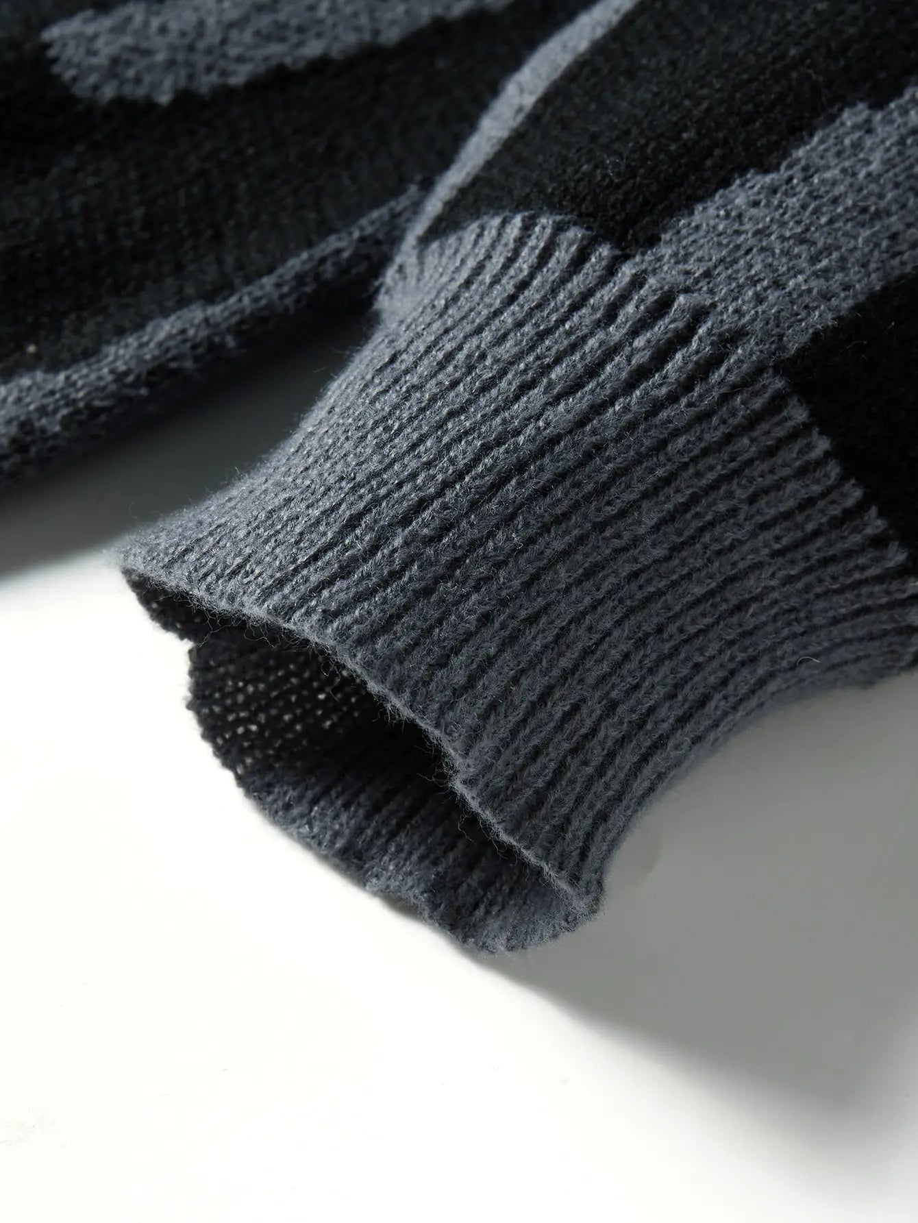 Pulôver de malha com padrão Jacquard irregular masculino, suéter casual com gola redonda, cor de contraste, popular, outono, inverno, novo