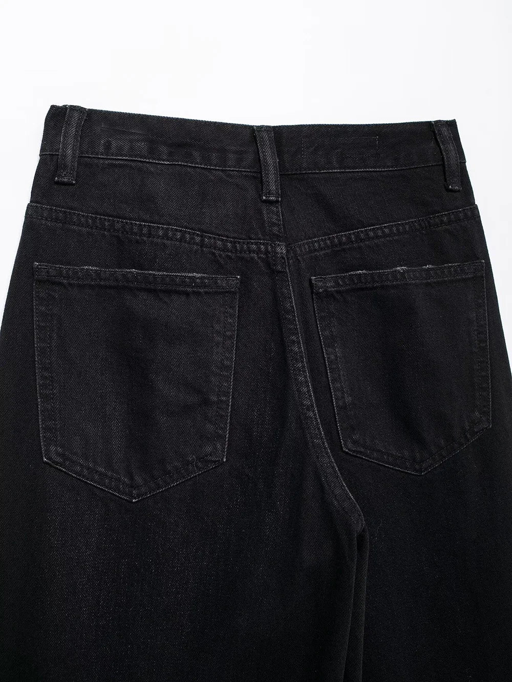 TRAF Calças de ganga básicas para mulher New Fashion Asymmetric Design High Waist Wide Leg Trousers Calças de ganga casuais de perna direita para mulher