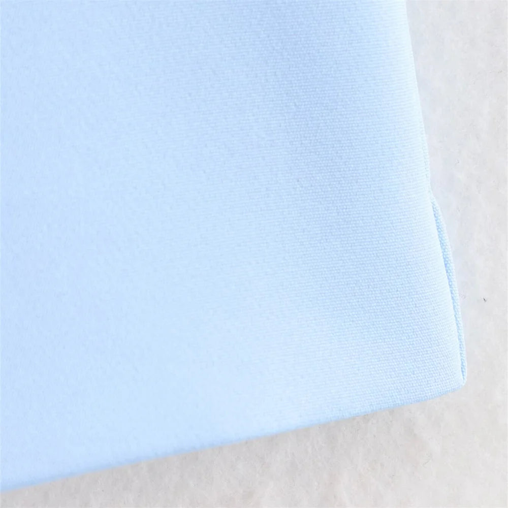 UNIZERA blusa feminina sem alças com zíper decoração saia curta para primavera e verão roupas femininas casuais