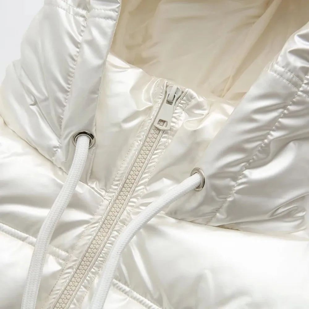 Casaco frio de inverno feminino promoção elegante com capuz anorak jaqueta de algodão quente parkas casaco feminino preto branco roupas