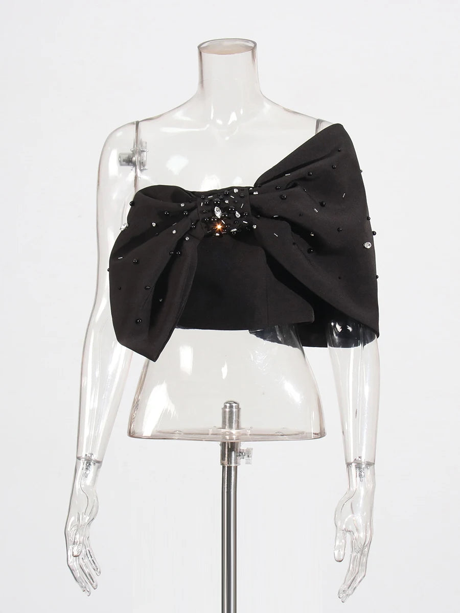 Twotwinstyle sólido emendado diamantes colete de emagrecimento para mulheres strpless sem mangas cintura alta temperamento colete moda feminina nova