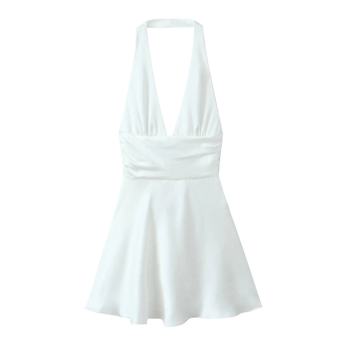 Traf robe y2k cetim fino extremo curto vestido de festa feminino 2025 primavera arco amarrado sem mangas sem costas magro uma linha mini vestido vermelho