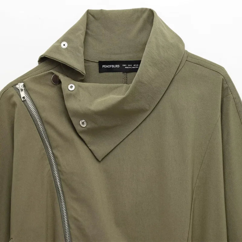 Calças de carga ternos femininos high street vintage solto lapela mangas compridas define feminino 2025 primavera nova moda conjuntos com zíper 2 peças