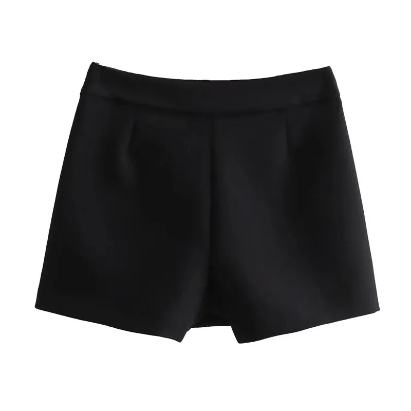 Traf assimétrico feminino skort cintura alta mini saia shorts mulher outono saias curtas para mulher chique e elegante saia