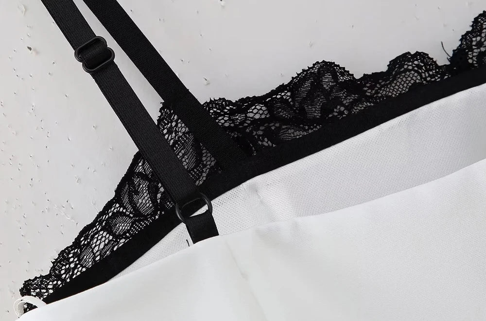 TRZA – Regatas femininas de renda, sem costas, alças finas, zíper lateral, camis femininas, moda sexy