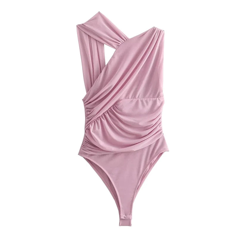 Muyer 2025 leopardo impressão malha bodysuit feminino fora do ombro tule sexy mulher bodys sem mangas apertado bodysuit lingerie verão topos