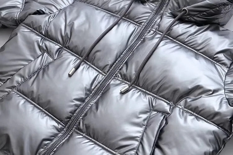 Casaco frio de inverno feminino promoção elegante com capuz anorak jaqueta de algodão quente parkas casaco feminino preto branco roupas