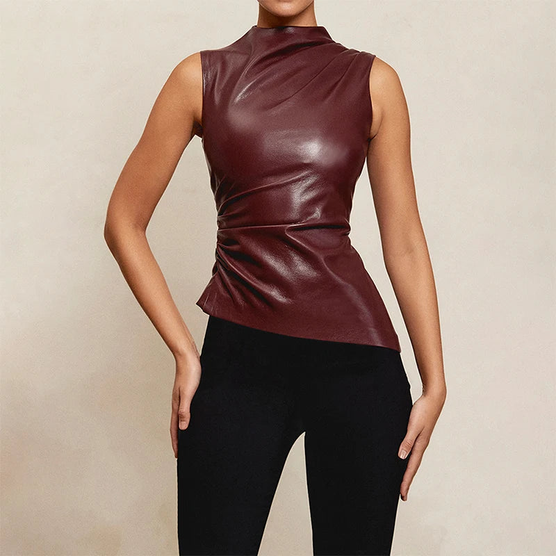 Cutenova feminino y2k vintage plutônio simples básico regata cintura alta magro encolhido slash corte sem mangas topos versátil camisas nobres