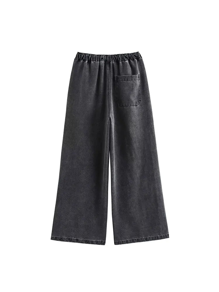 2024 outono conjuntos de jeans feminino turn-down colarinho casual topo moda cintura alta streetwear feminino denim calça duas peças conjunto