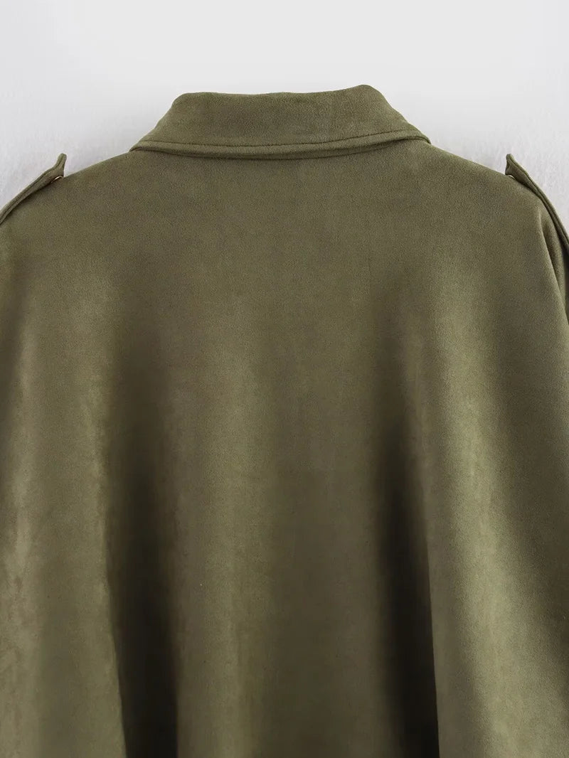 Rafznb jaquetas bomber femininas casacos moda gola virada para baixo manga longa casacos soltos vintage feminino outerwear chiques topos