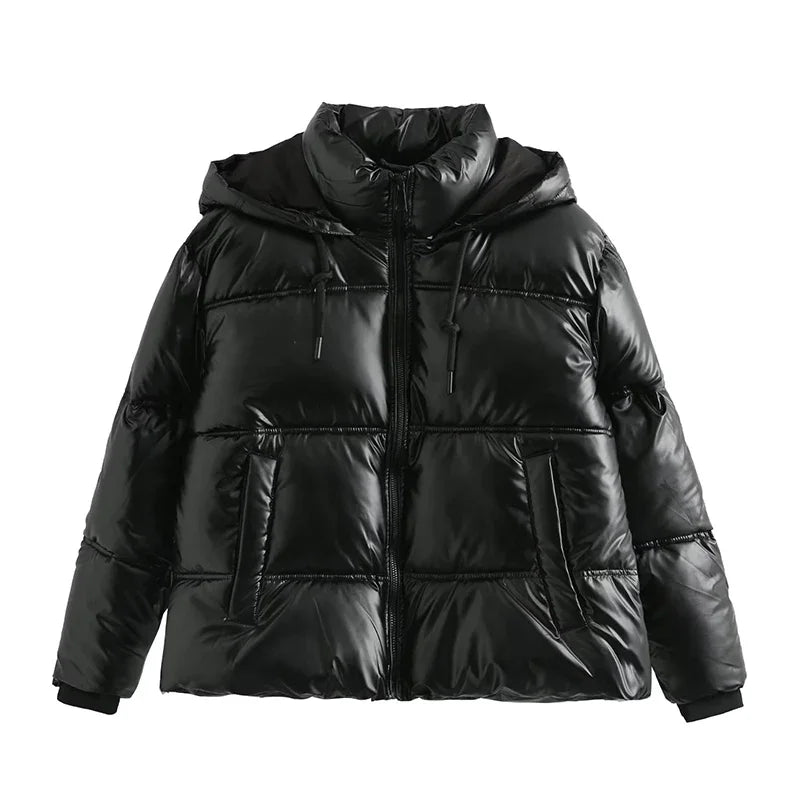 Casaco frio de inverno feminino promoção elegante com capuz anorak jaqueta de algodão quente parkas casaco feminino preto branco roupas
