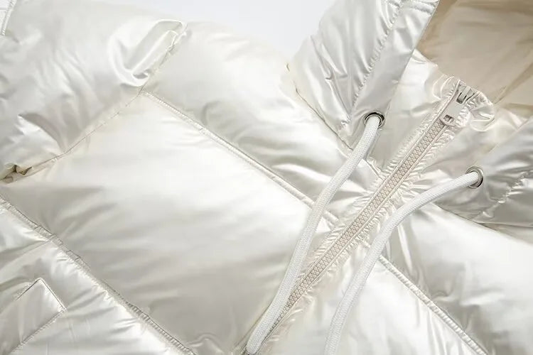 Casaco frio de inverno feminino promoção elegante com capuz anorak jaqueta de algodão quente parkas casaco feminino preto branco roupas