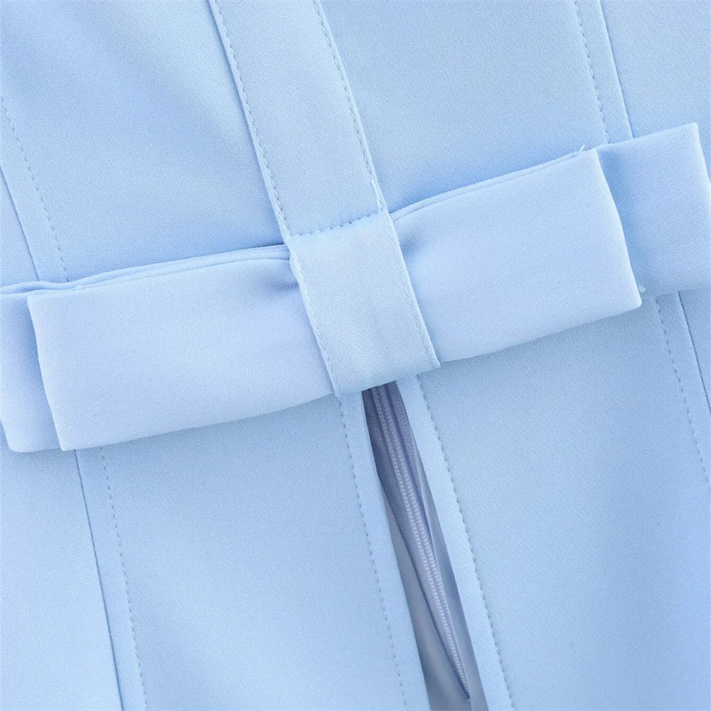 UNIZERA blusa feminina sem alças com zíper decoração saia curta para primavera e verão roupas femininas casuais
