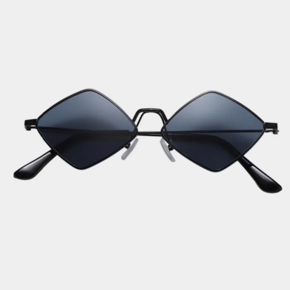 Óculos de sol em forma de losango vintage para mulheres homens na moda irregular metal óculos de sol marca moda designer condução uv400 óculos