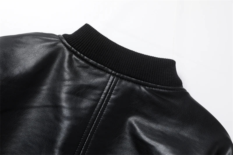 RARF-Jaqueta bomber preta pura feminina, casaco vintage, couro de imitação, estilo superior, novo, 2024
