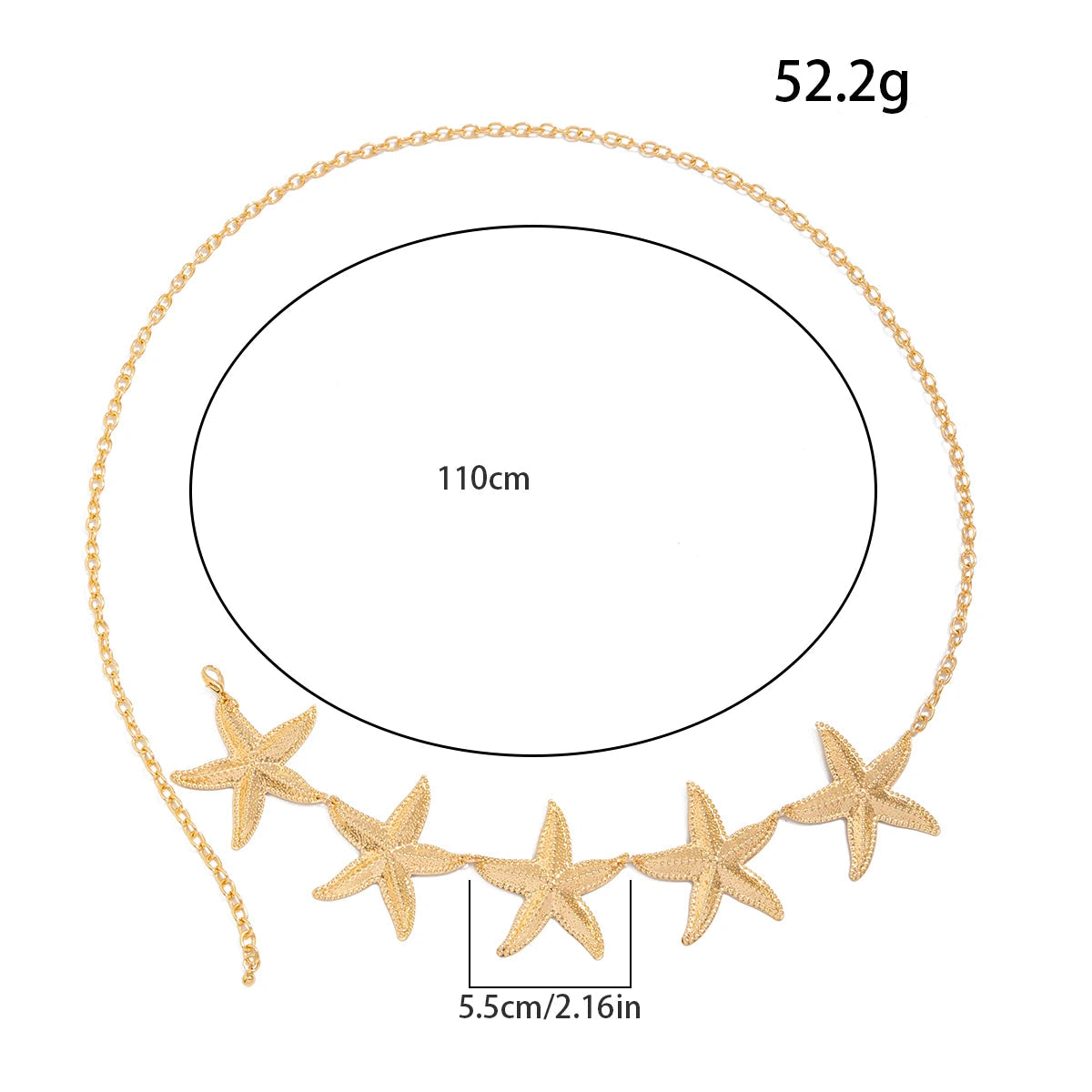 Ingemark vintage metal estrela do mar cintura cinto de barriga corrente para as mulheres 2025 nova moda boho verão praia biquíni corpo jóias novo