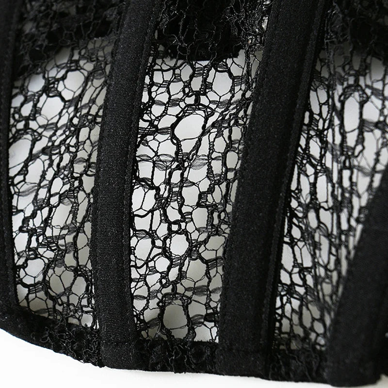 Twotwinstyle regata de renda feminina, top curto sem mangas, gola quadrada, cor sólida, sexy, moda, 2021