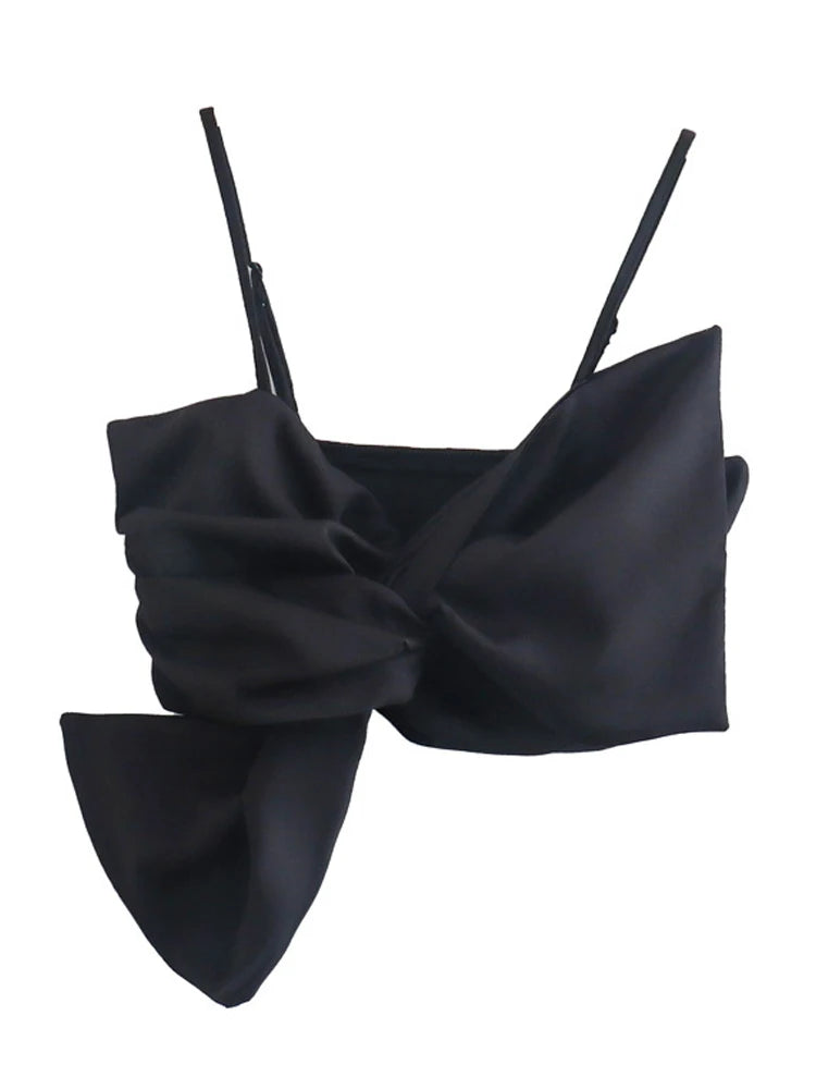 Trza moda feminina com arco recortado regatas vintage sem costas alças finas feminino camis mujer