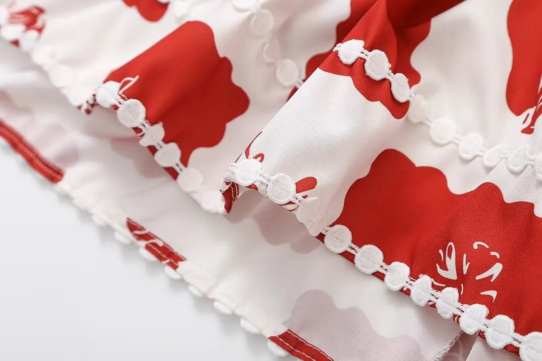 Vestido retrô americano suspenso para mulheres, estilo boêmio, cintura oca, saia curta em linha A, verão, novo