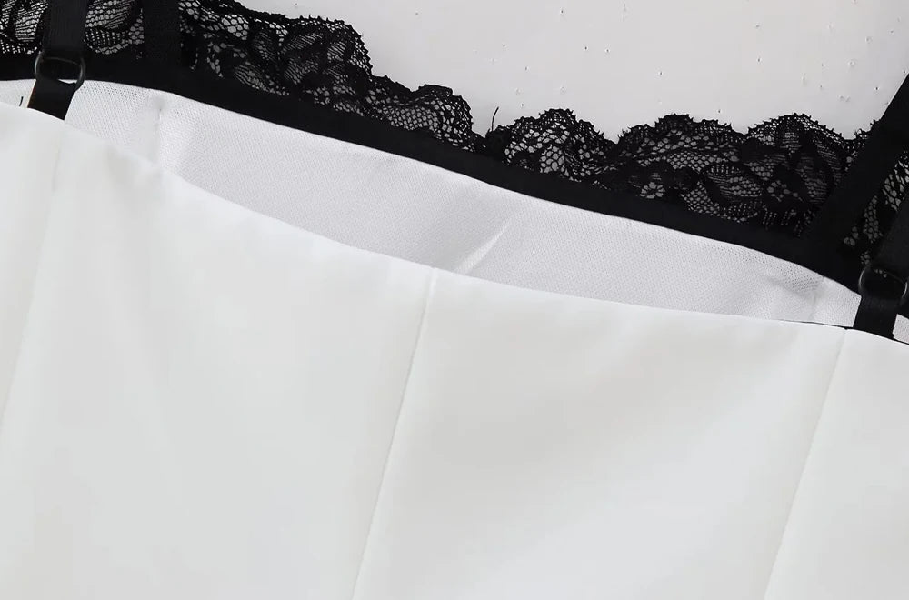 TRZA – Regatas femininas de renda, sem costas, alças finas, zíper lateral, camis femininas, moda sexy
