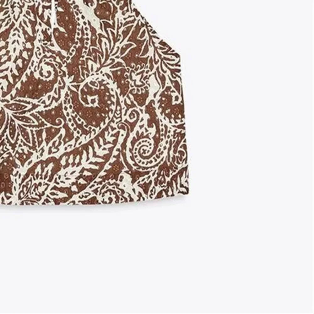 Unizera feminino sexy sem costas oco bordado cinta pendurado pescoço colarinho colete superior temperamento verão nova meia saia