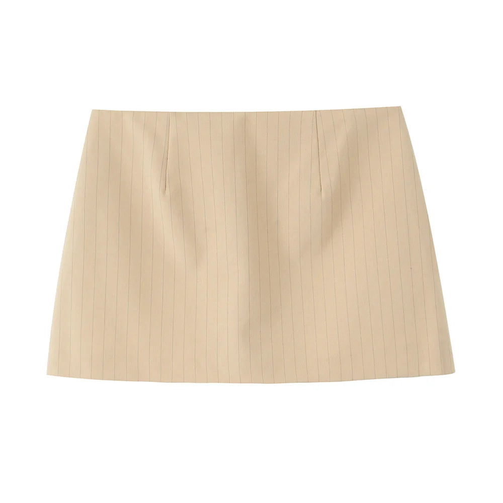 UNIZERA Conjunto feminino listrado de alça fina e calças com decoração de babados primavera novo produto casual feminino