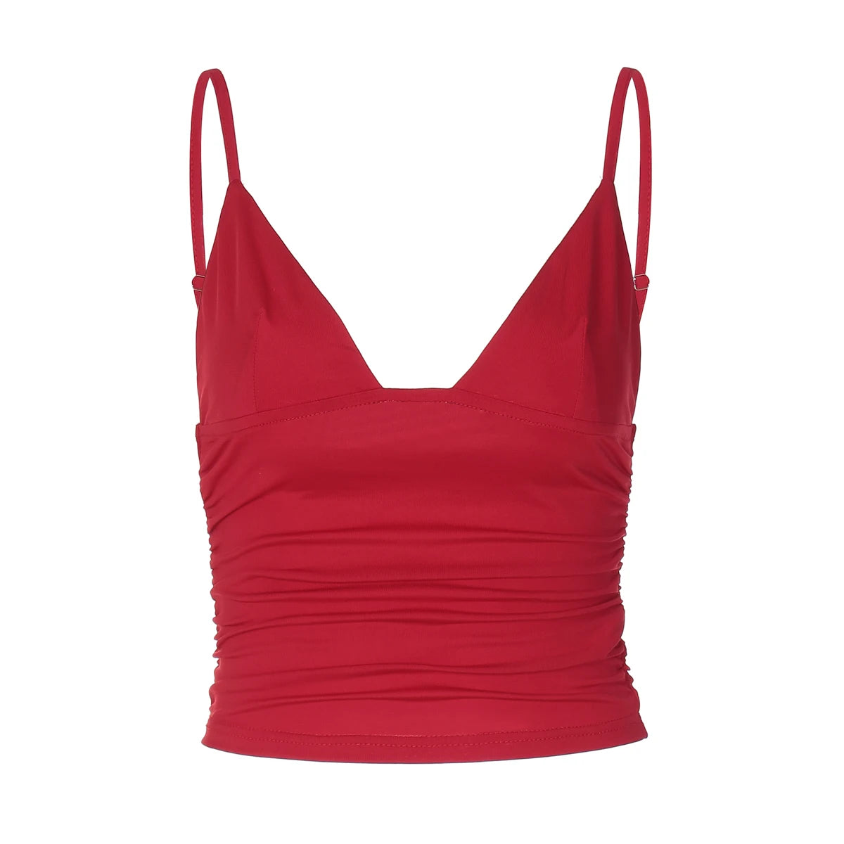 Hugcitar decote em v sólido ruched sexy magro y2k colheita tanque topo verão moda feminina casual novas roupas streetwear praia férias