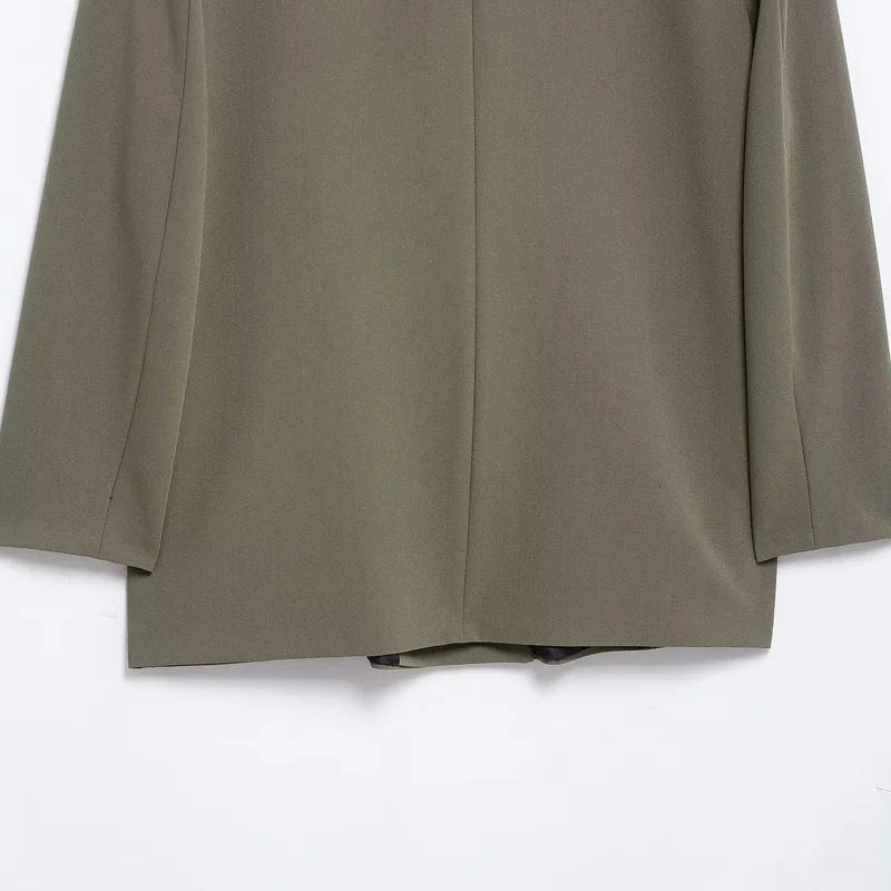 Hxao blazer preto feminino novo em jaquetas escritório casual longo blazer mulher primavera 2025 manga longa oversized sólido blazer 088