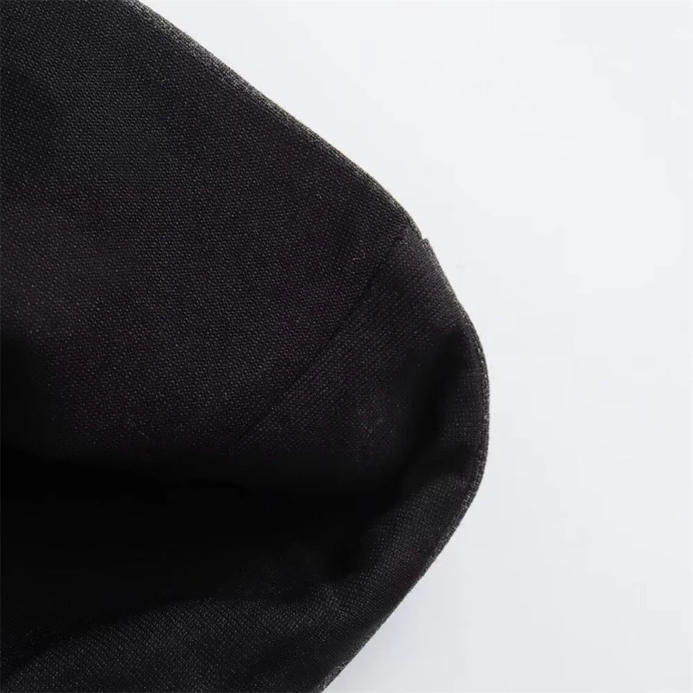 Taop & za 2024 primavera novo produto moda feminina e casual versátil fino ajuste bolso com zíper decoração com sutiã e alça superior
