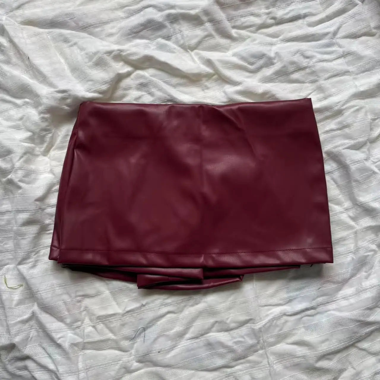 Mini saias pretas elegantes moda coreana saias de couro falso para mulher saias de cintura baixa saia de couro dividido com shorts marrom