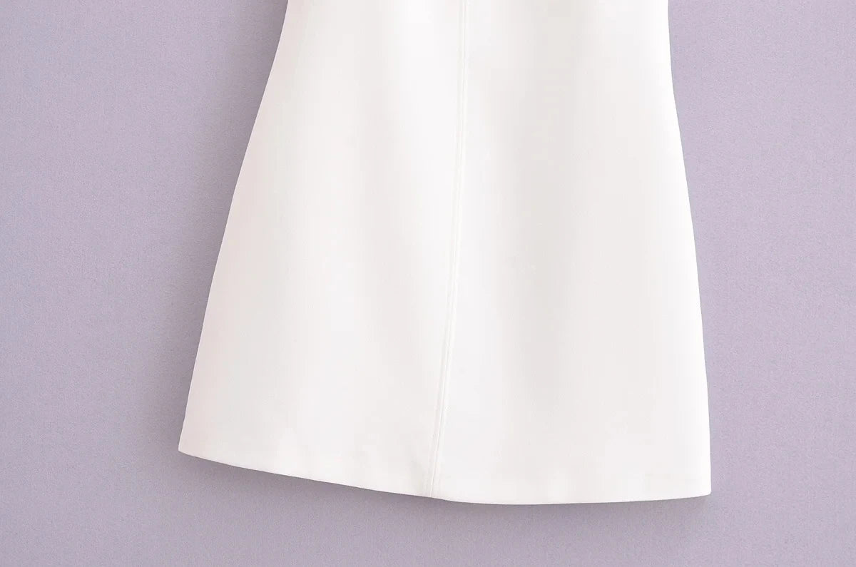 Traf novo vestido branco preto feminino fora do ombro halter vestidos curtos verão elegante vestidos de festa bodycon vermelho azul mini vestido