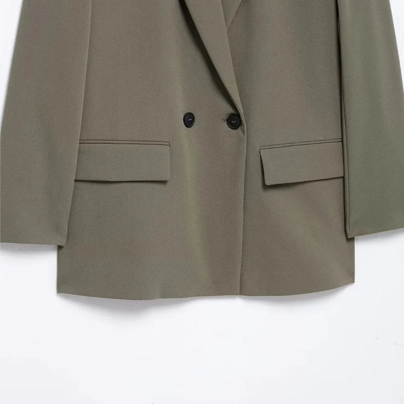 Hxao blazer preto feminino novo em jaquetas escritório casual longo blazer mulher primavera 2025 manga longa oversized sólido blazer 088