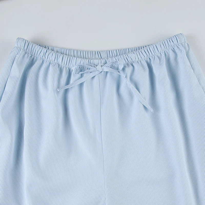 Cuteandpsycho streetwear listrado impressão calças soltas rendas corredores moda y2k calças largas básico estética 90s bonito bottoms