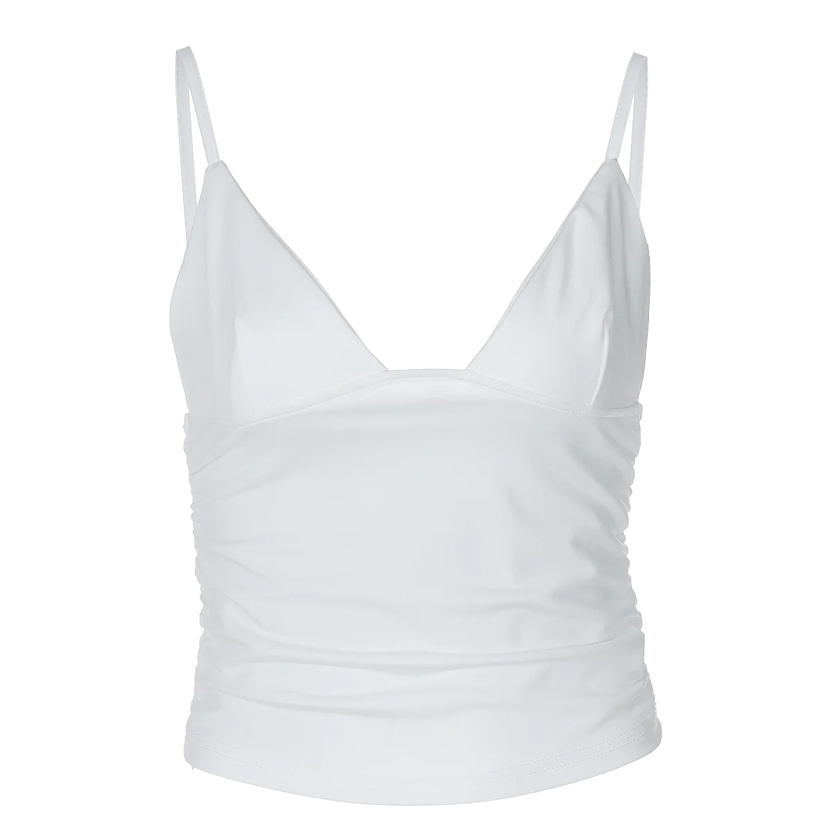 Hugcitar decote em v sólido ruched sexy magro y2k colheita tanque topo verão moda feminina casual novas roupas streetwear praia férias