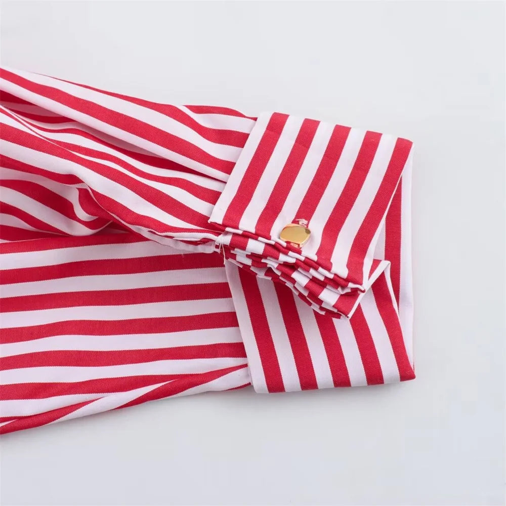 Camisa solta de punho ondulado feminino, top versátil, estilo europeu e americano, pequena, verão, novo, 2024ZAR