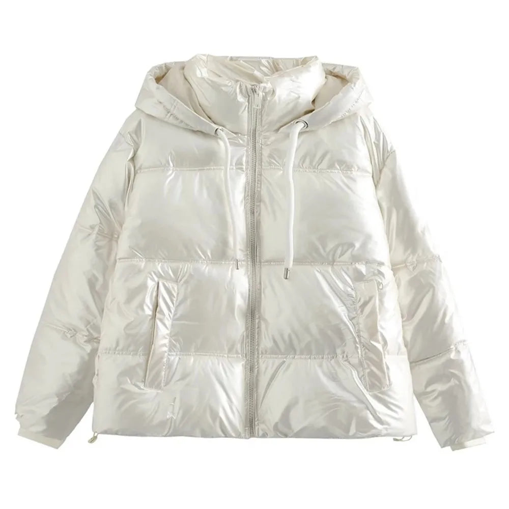 Casaco frio de inverno feminino promoção elegante com capuz anorak jaqueta de algodão quente parkas casaco feminino preto branco roupas