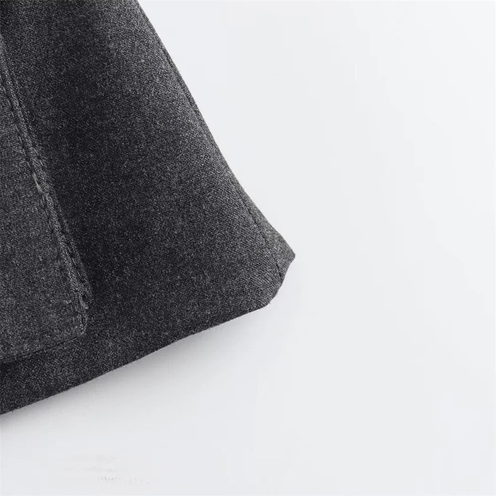 Taop & za 2024 primavera novo produto moda feminina e casual versátil fino ajuste bolso com zíper decoração com sutiã e alça superior