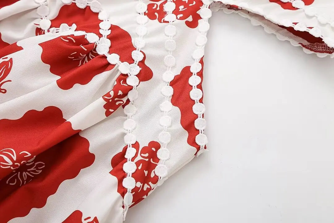 Vestido retrô americano suspenso para mulheres, estilo boêmio, cintura oca, saia curta em linha A, verão, novo