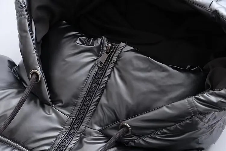 Casaco frio de inverno feminino promoção elegante com capuz anorak jaqueta de algodão quente parkas casaco feminino preto branco roupas