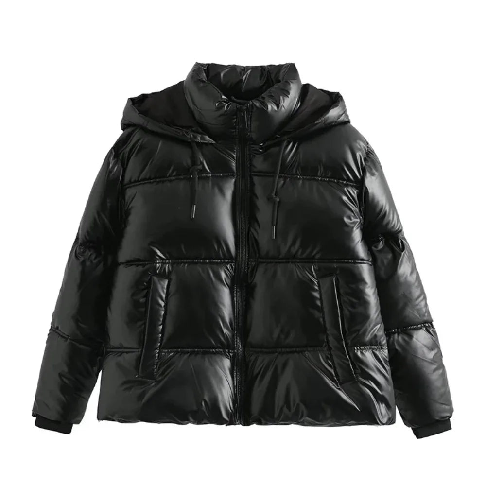 Casaco frio de inverno feminino promoção elegante com capuz anorak jaqueta de algodão quente parkas casaco feminino preto branco roupas
