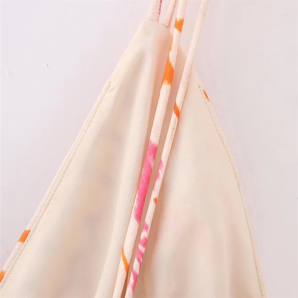 Unizera outono nova moda feminina versátil sexy com decote em v sem mangas bordado frisado impressão curto topo
