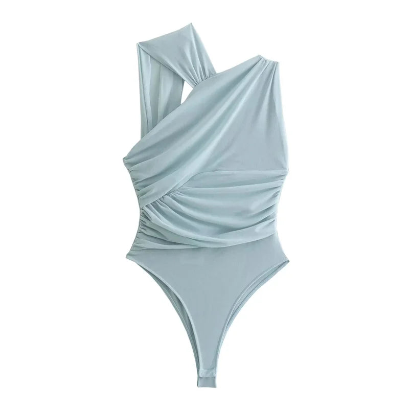 Muyer 2025 leopardo impressão malha bodysuit feminino fora do ombro tule sexy mulher bodys sem mangas apertado bodysuit lingerie verão topos